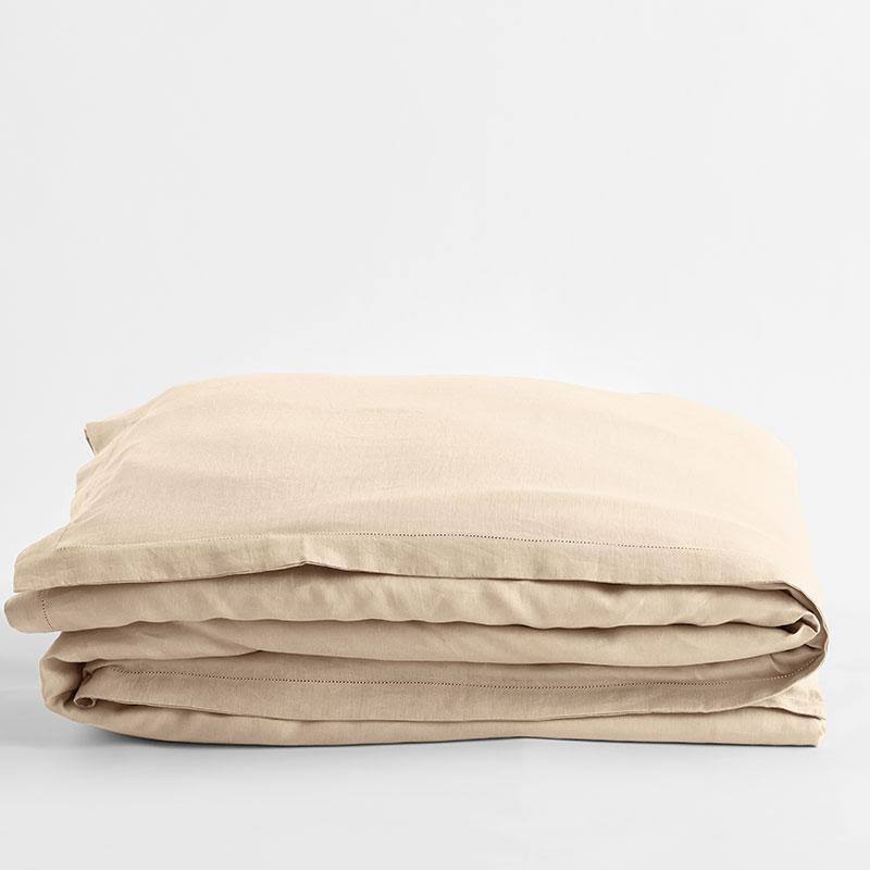 King Parchment White Linen Duvet Cover H8630
