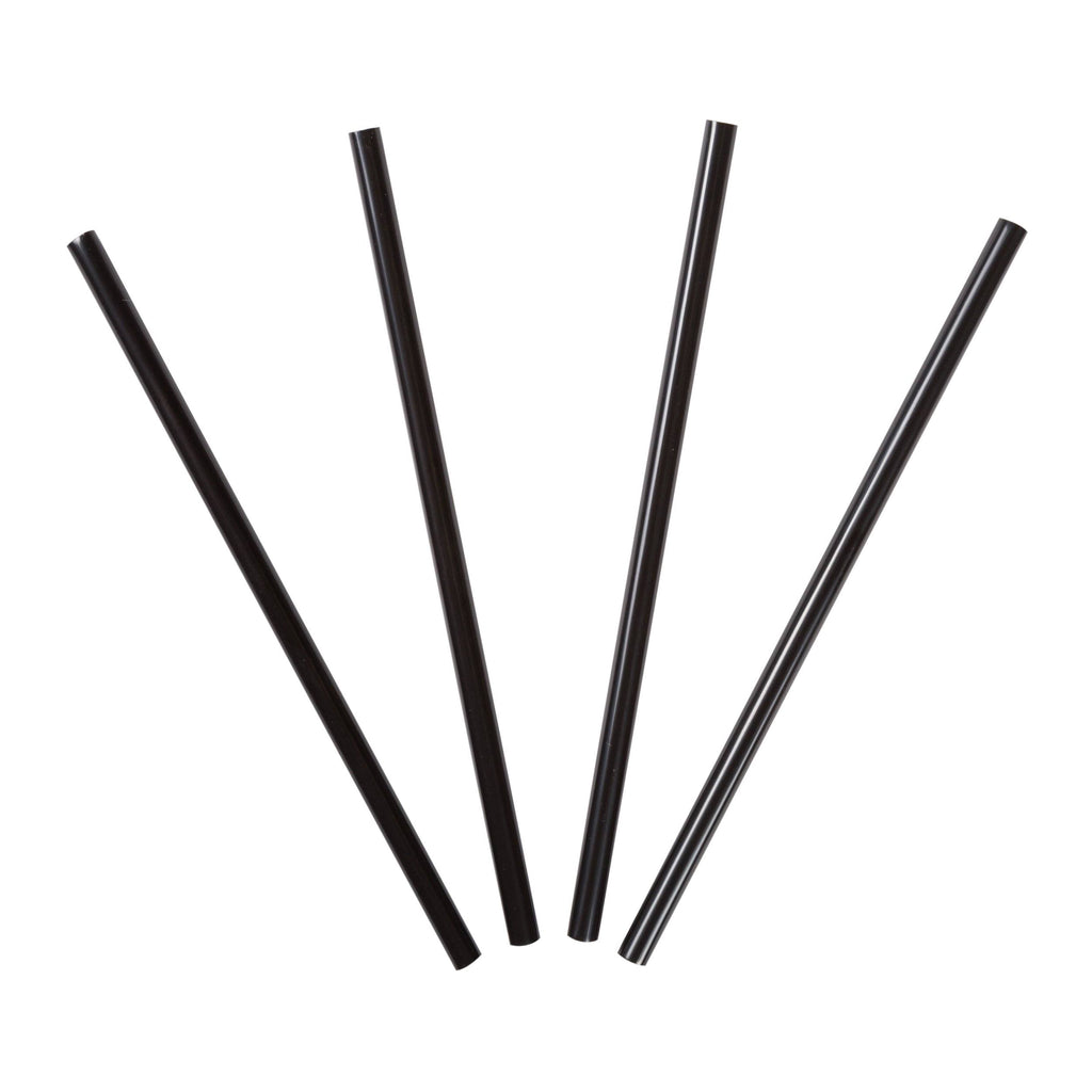 Black Unwrapped Straws, Case of 12,000 D9324