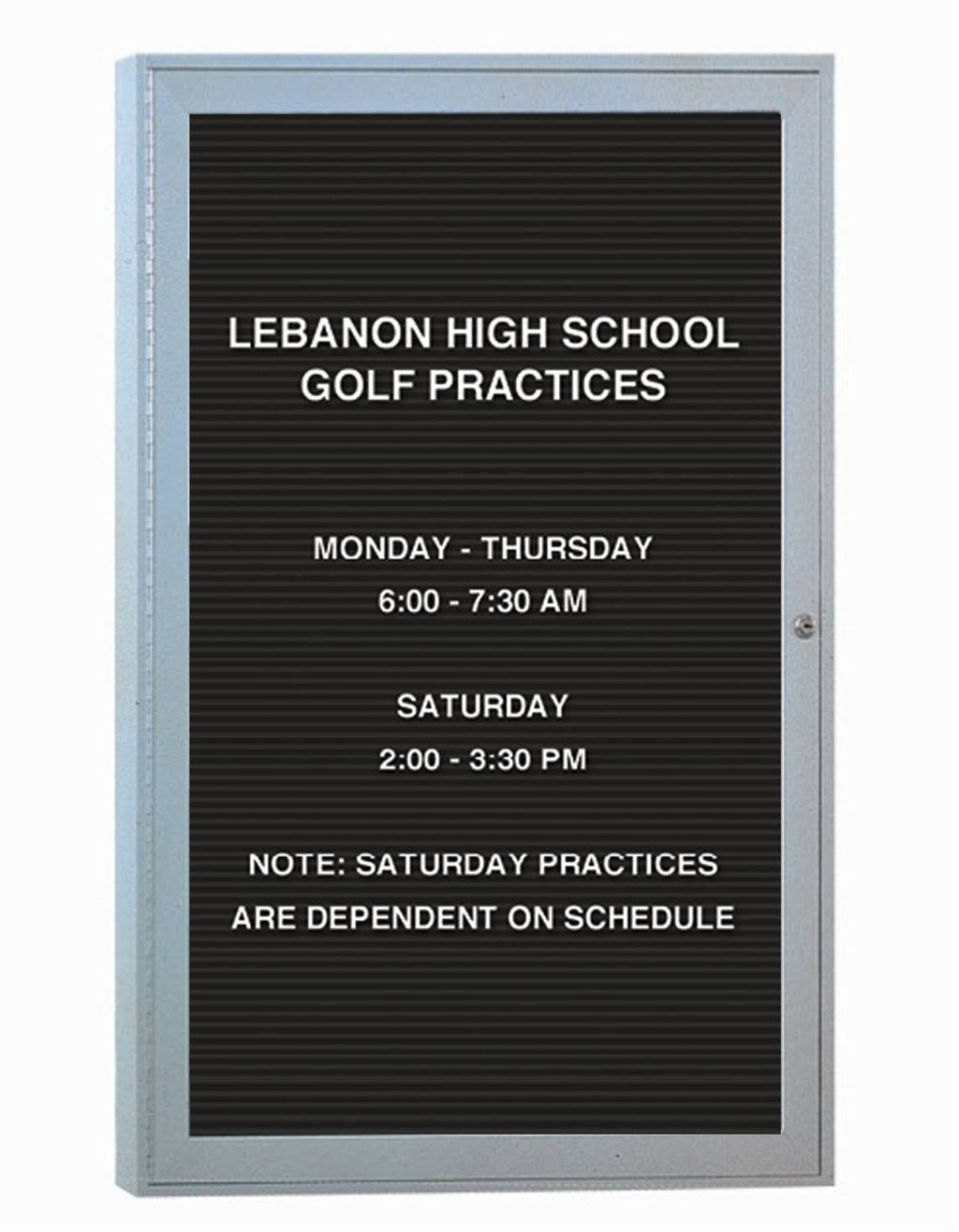 Black Satin Aluminum Enclosed Letter Board U94531