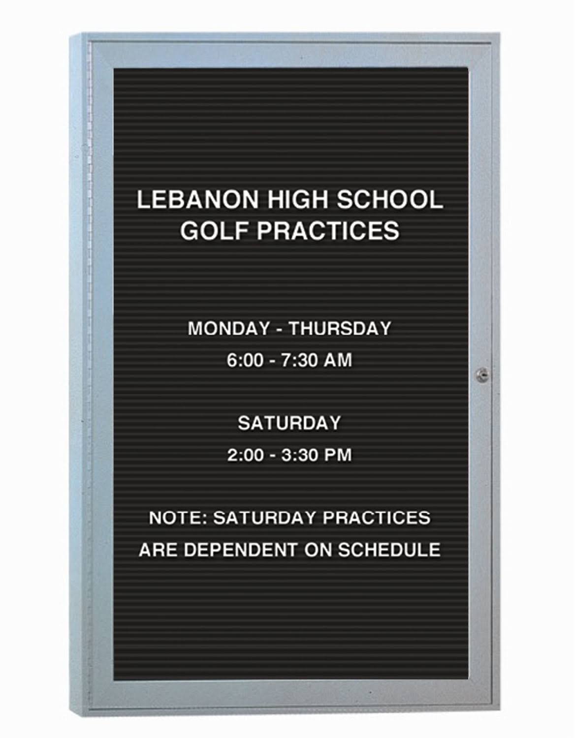 Black Satin Aluminum Enclosed Letter Board U94531