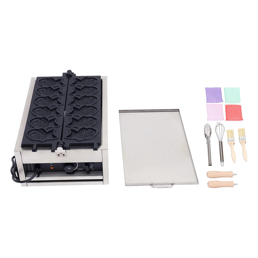 Electric Taiyaki Fish Waffle Maker, Stainless Steel Non-stick Waffle Iron U3700