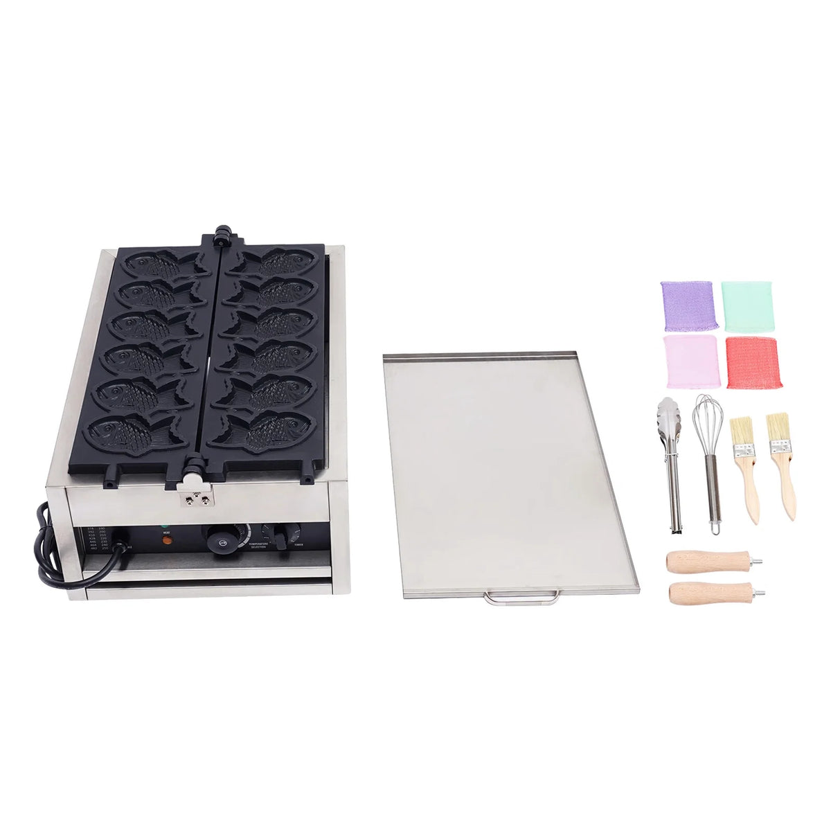 Electric Taiyaki Fish Waffle Maker, Stainless Steel Non-stick Waffle Iron U3700