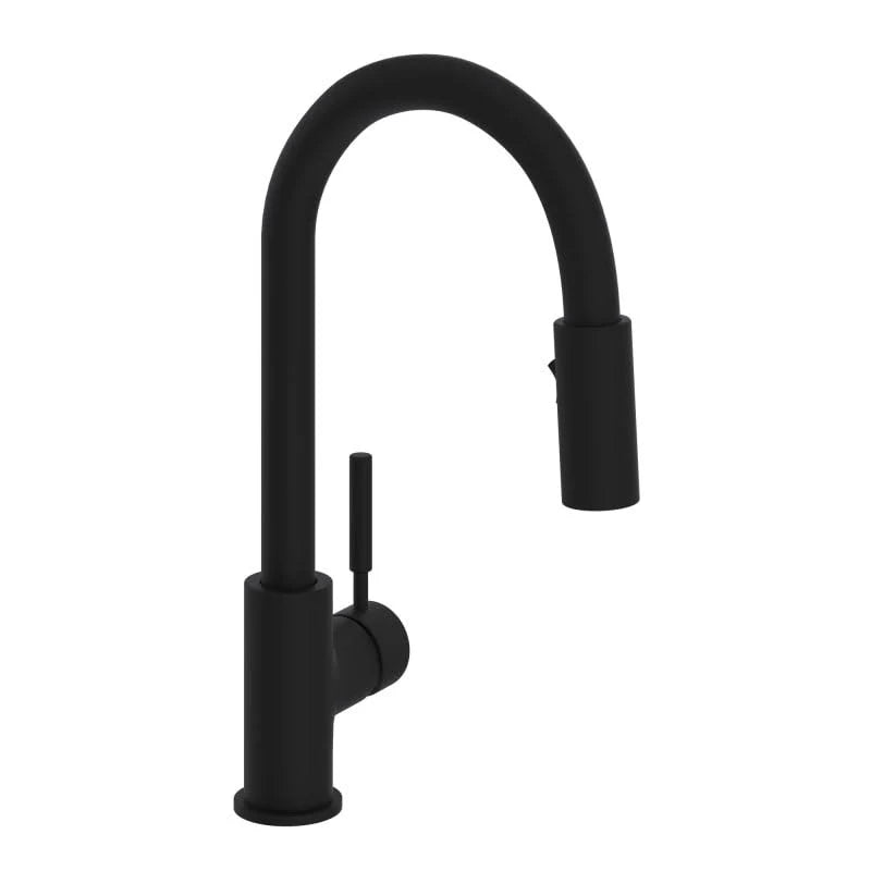 Matte Black Stainless Steel Pull-Down Faucet with Lever Handle X3891