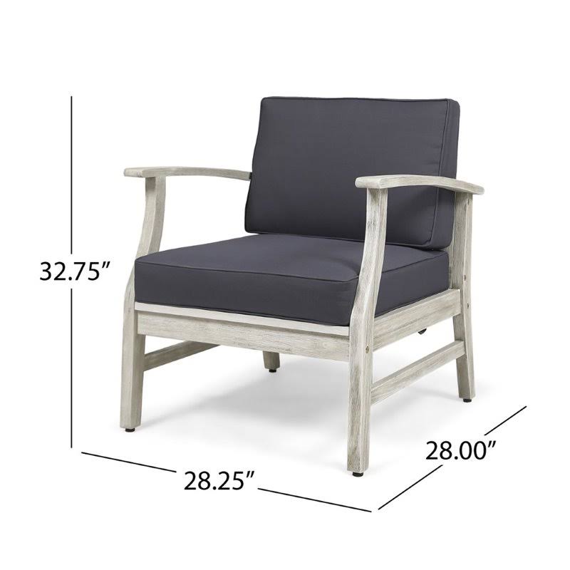 Gray Acacia Wood Club Chair (Set of 4) X354