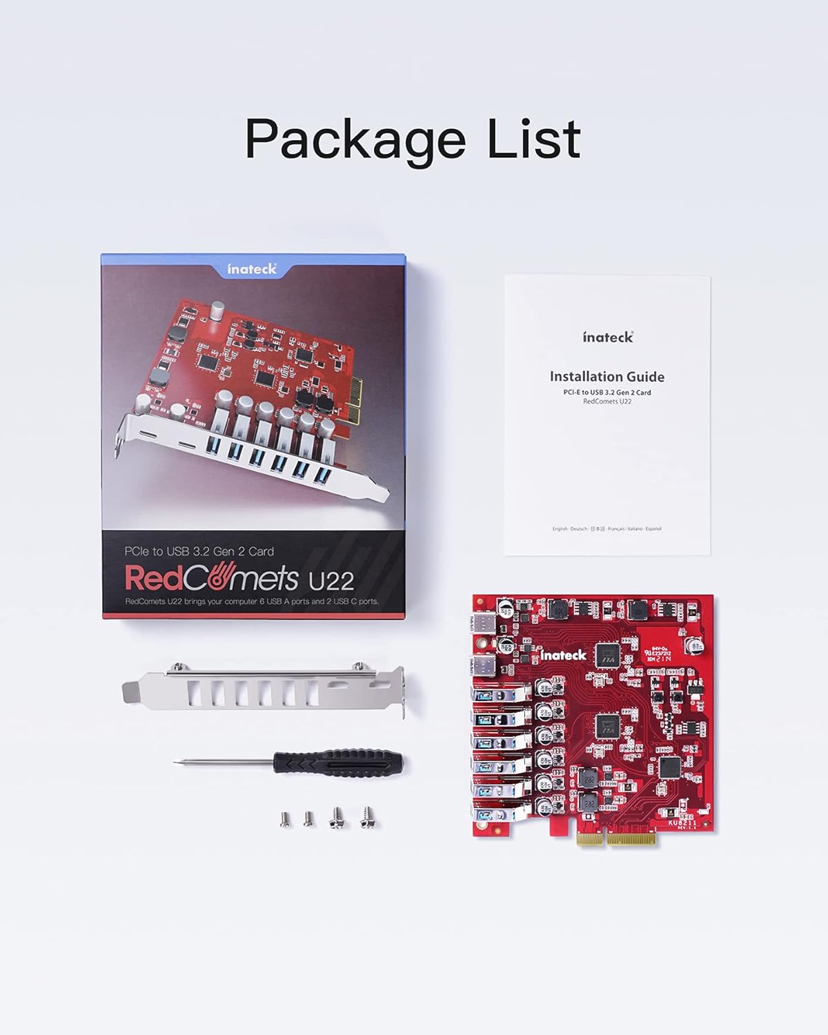 PCIe to USB 3.2 Gen 2 Extension Card, 6 USB Type-A and 2 USB Type-C Ports, Pack of 2 W35586