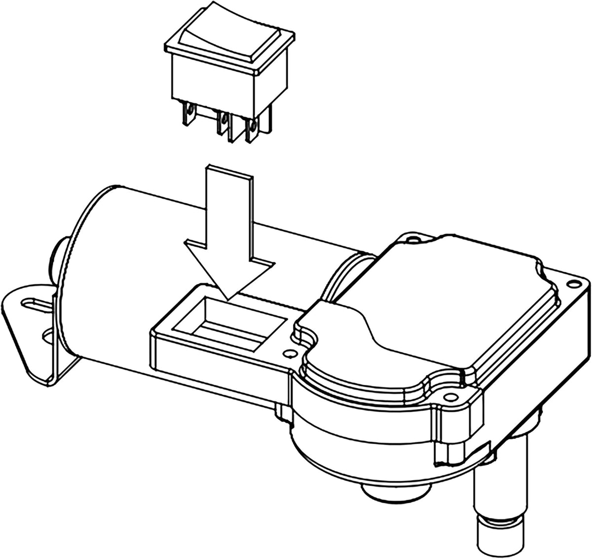 Wiper Motor, 1.5" Shaft, 12V, Two-Speed Switch Installed X279023