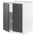 White Base Cabinet with Shelves and 2 Doors W874
