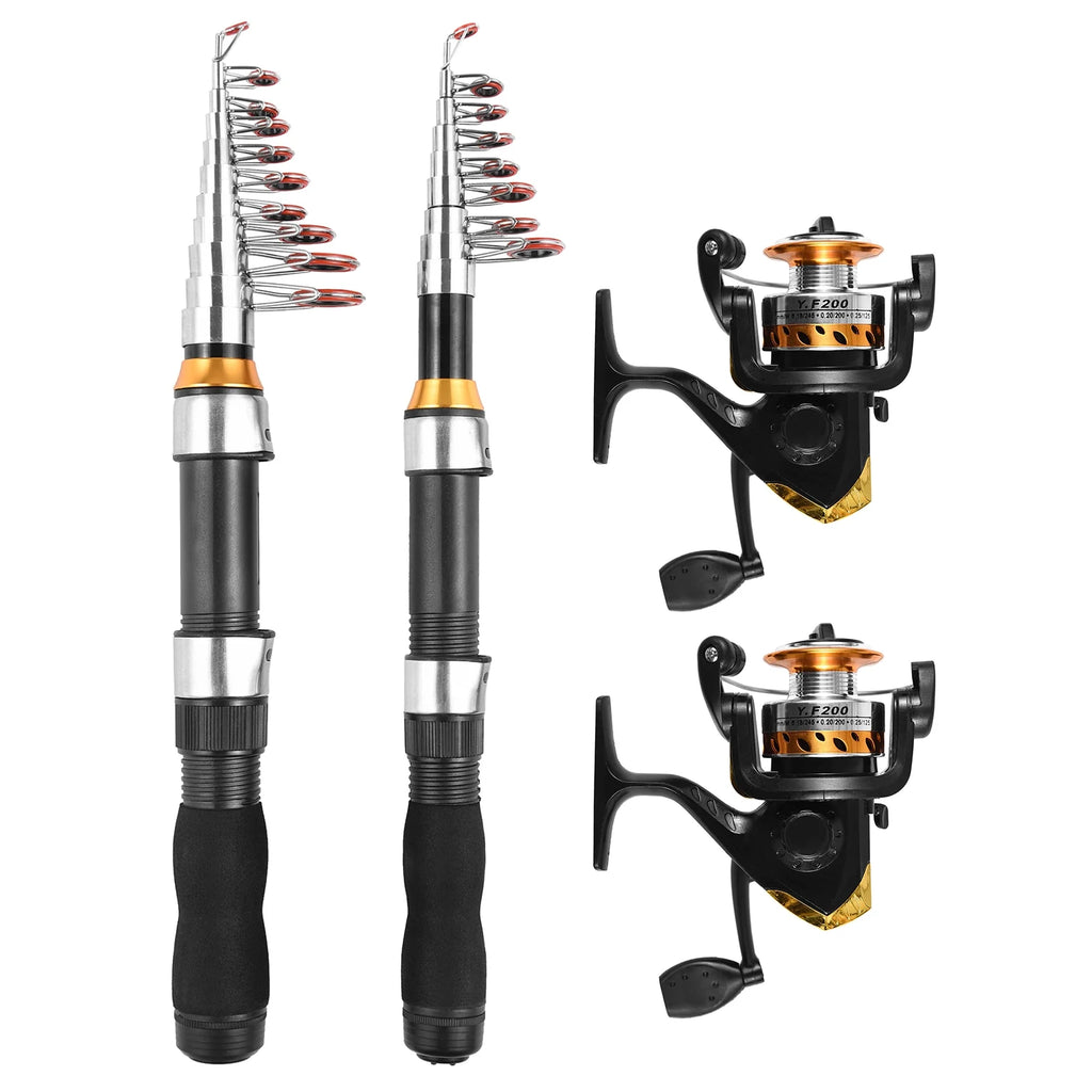 Spinning Rod Kit 2.1m Combo Set with Soft Lures and Rod Reel Z151164