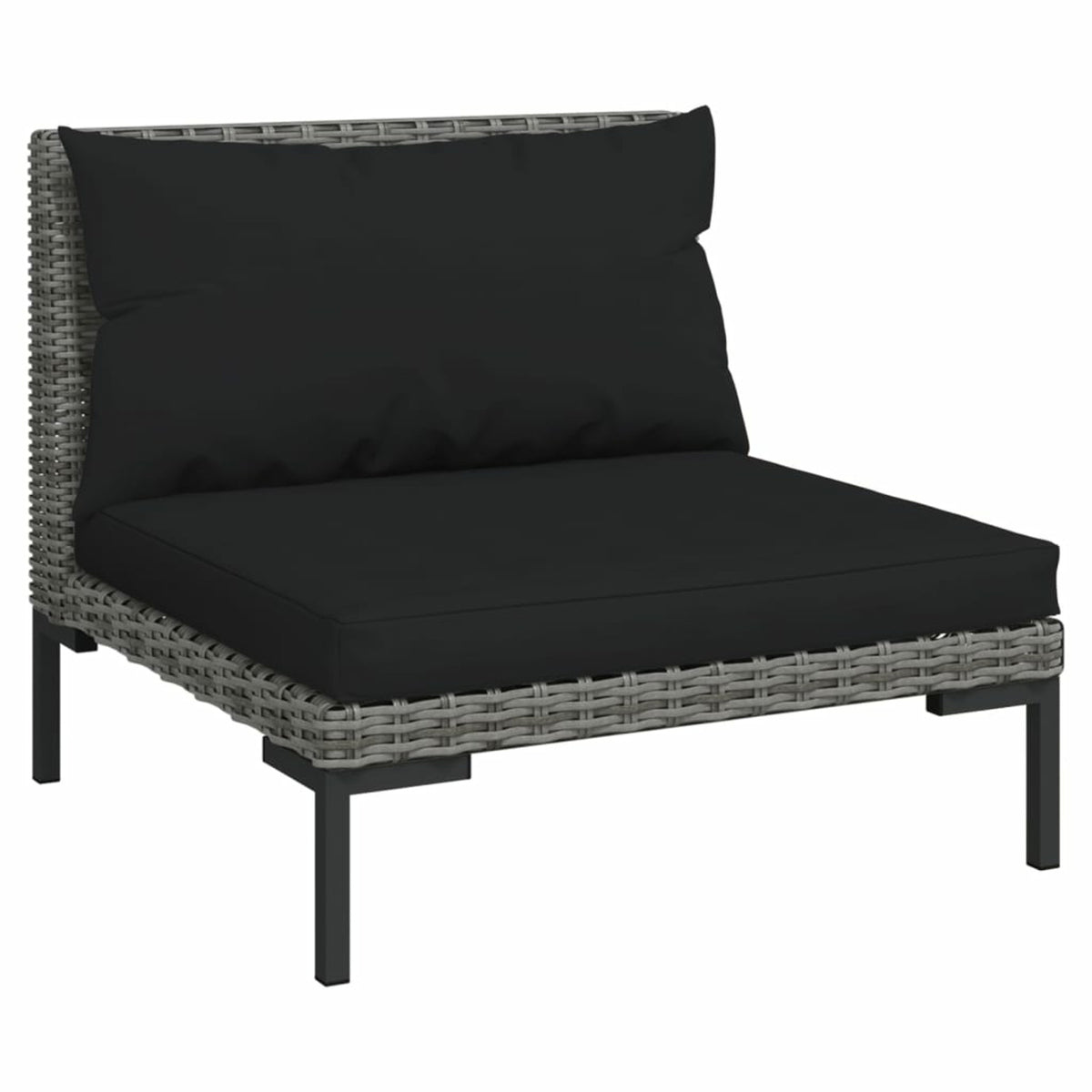 4 Piece Poly Rattan Outdoor Sectional Sofa Set with Cushions Steel Frame Y225043