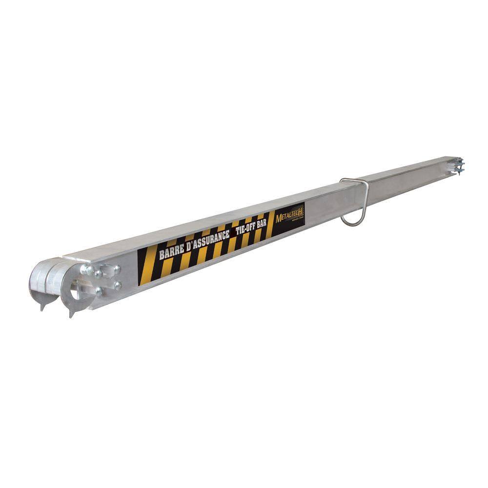Tie-Off Bar, 7-7/32 Ft, Aluminum, Steel X311