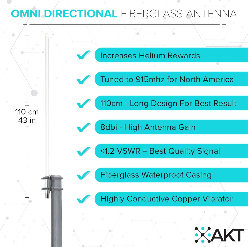 8dBi Fiber-Glass Omnidirectional Antenna with 5foot SLMR-400 Wire V264