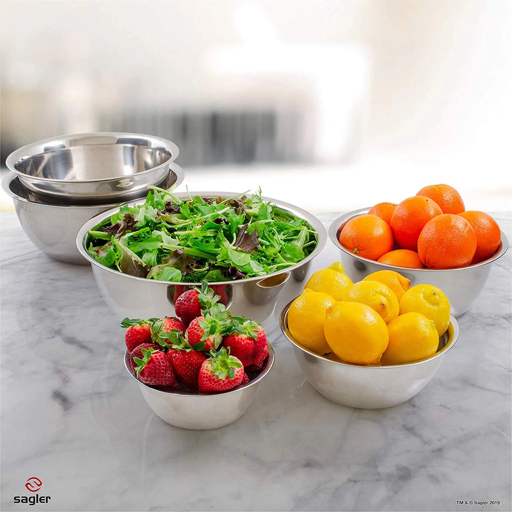 Set of 6 Stainless Steel Mixing Bowls Q854
