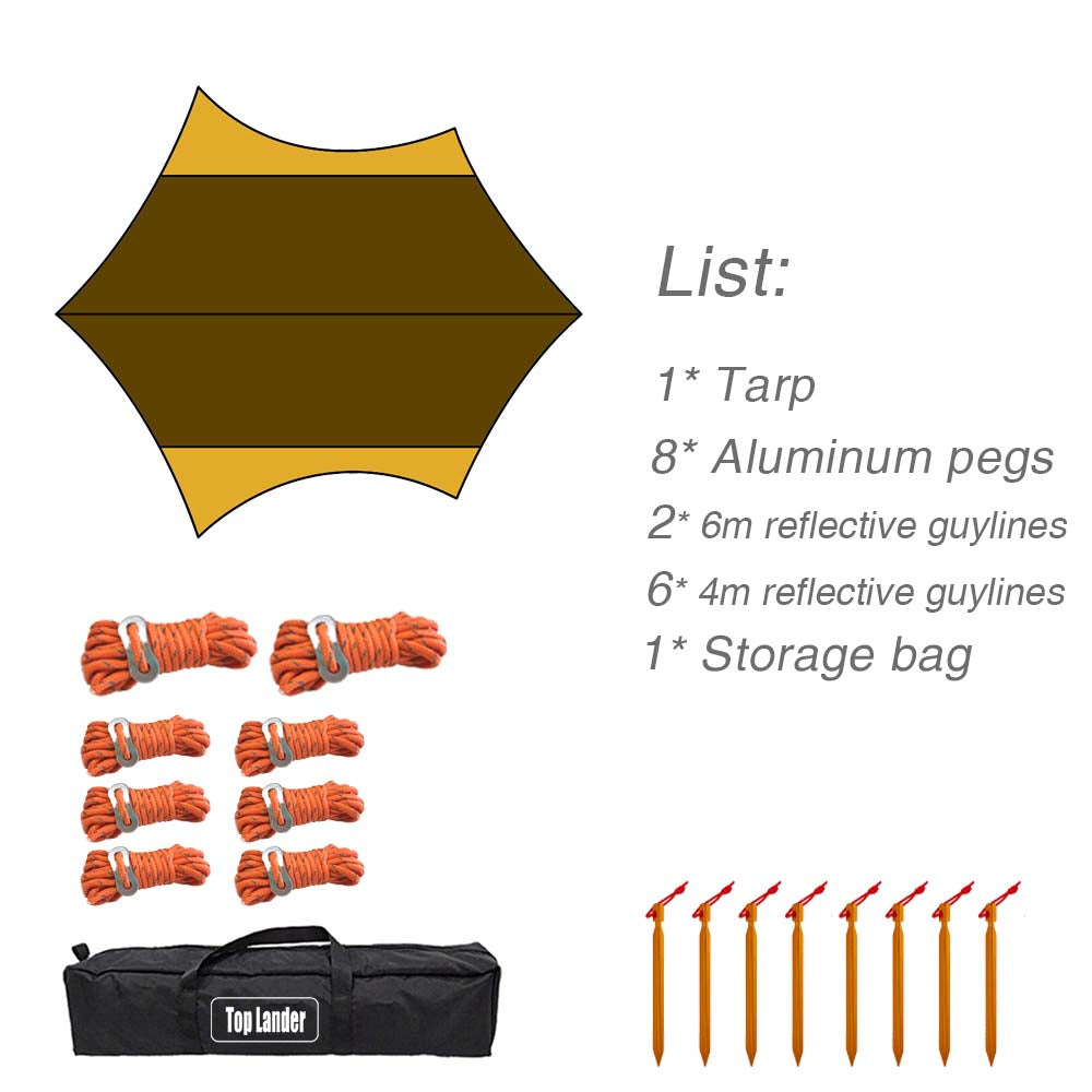 Waterproof Camping Tarp Canopy X4878