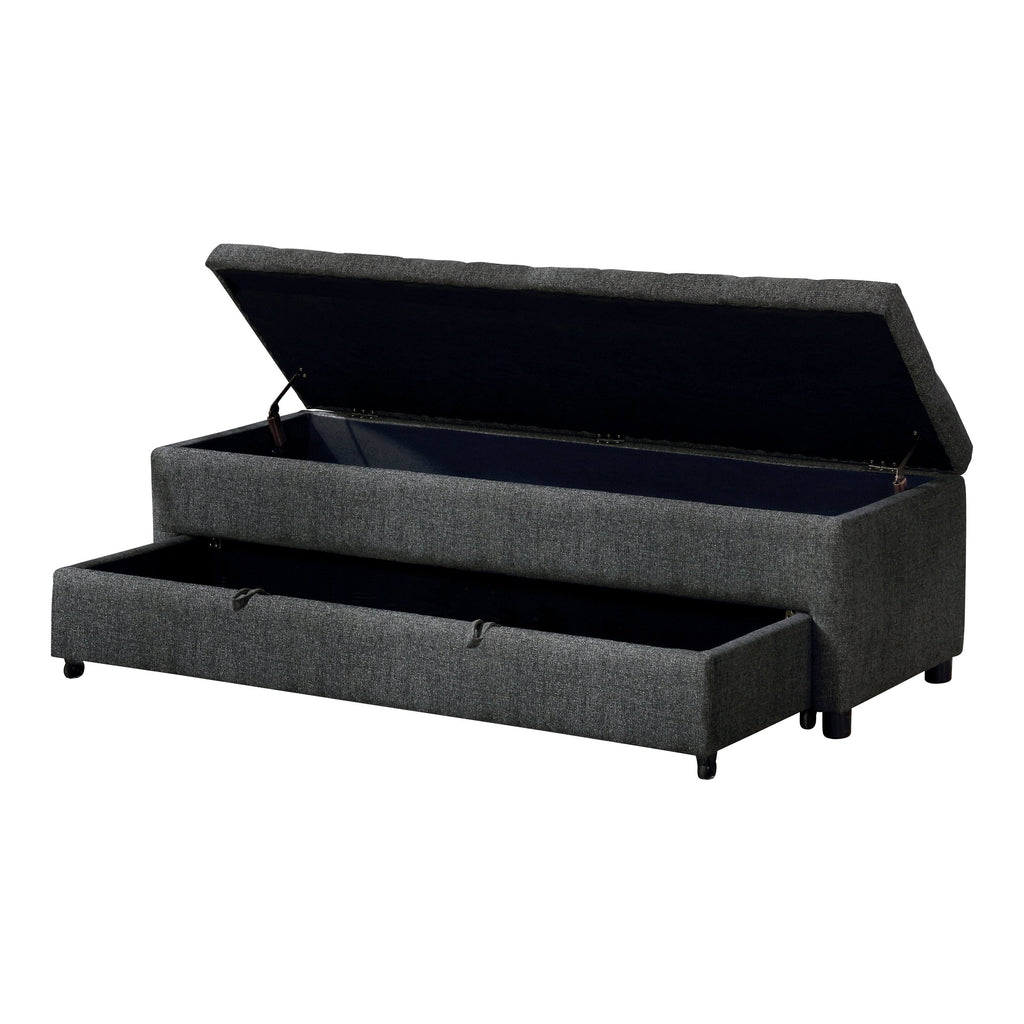 Dark Grey Tufted Storage Bench O9413