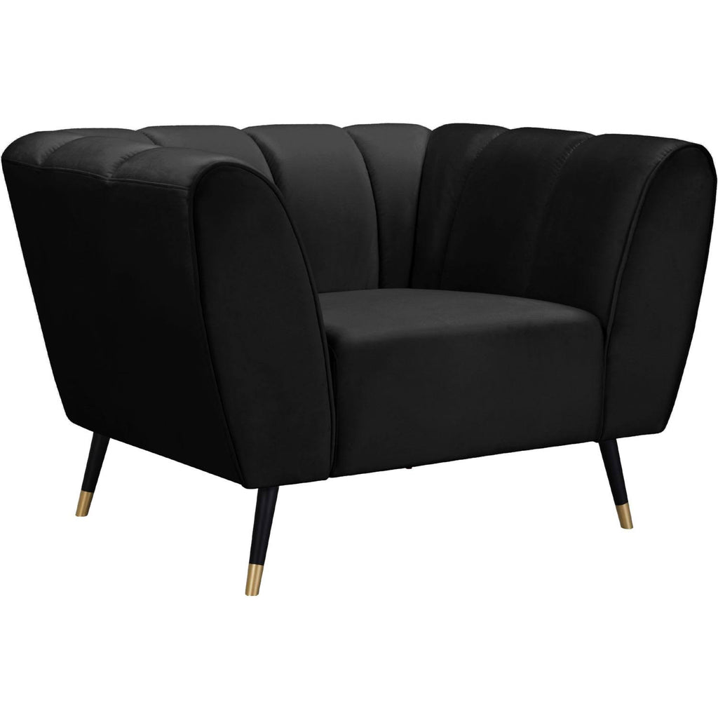Black Velvet Chair V5838