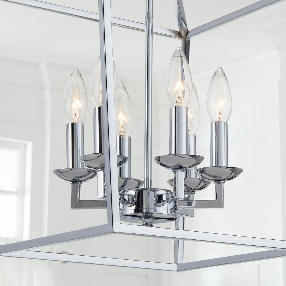 Polished Chrome Caged Chandelier L443009