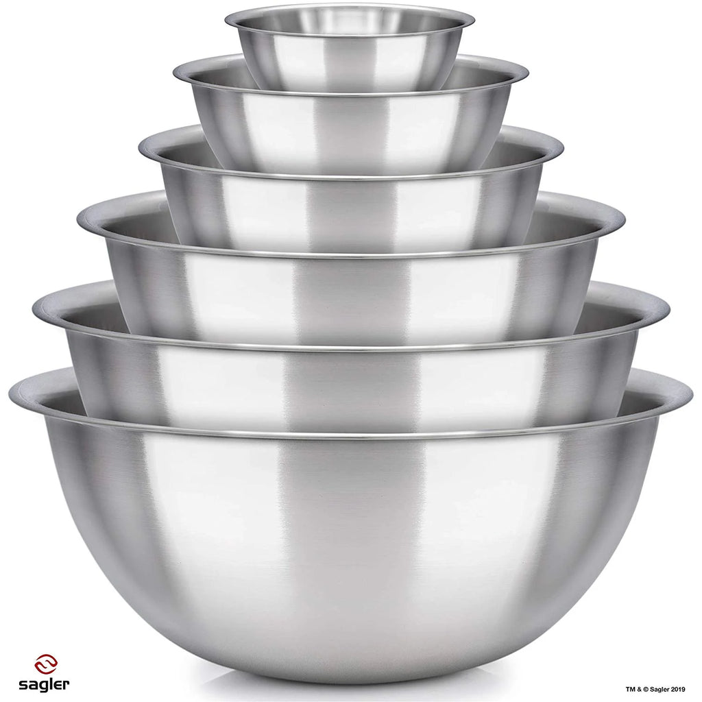 Set of 6 Stainless Steel Mixing Bowls Q854
