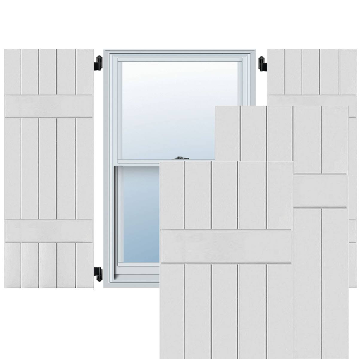 18x22W x 28x22H Real Wood Pine Board-n-Batten Shutters M29190
