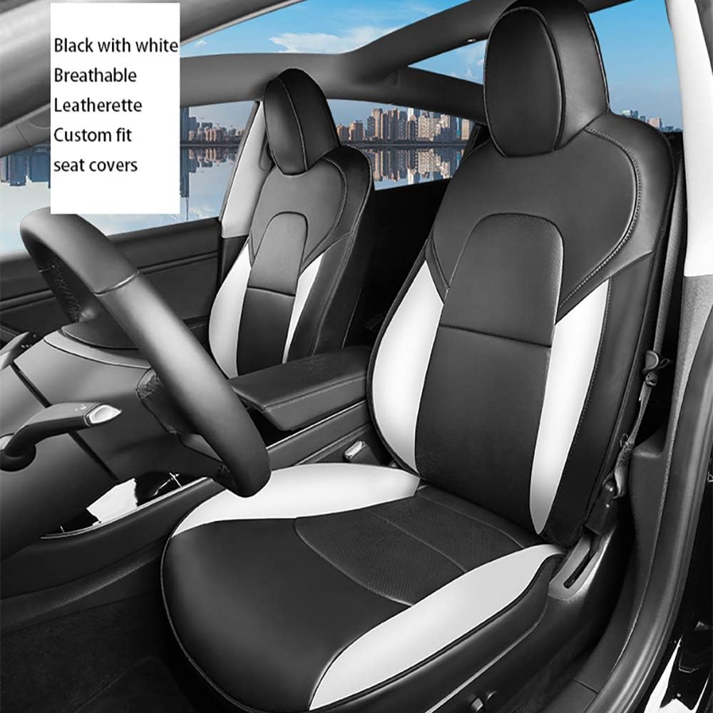Black Leather Custom Full Set Car Seat Covers F675