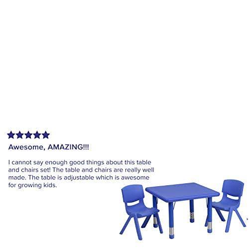 Blue Plastic Height Adjustable Activity Table Set with 2 Chairs T519