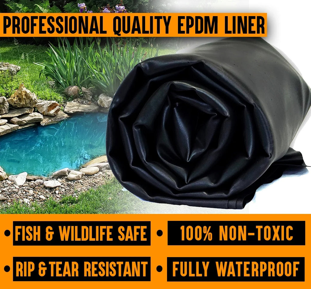 20 ft. x 20 ft. 45 Mil EPDM Rubber Pond Liner with Underlayment V3716