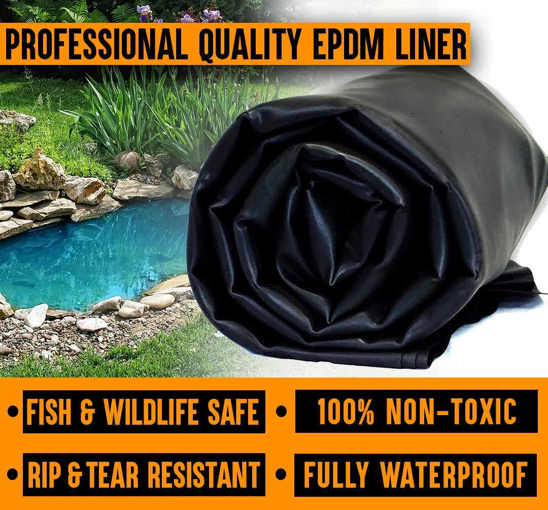 20 ft. x 20 ft. 45 Mil EPDM Rubber Pond Liner with Underlayment V3716