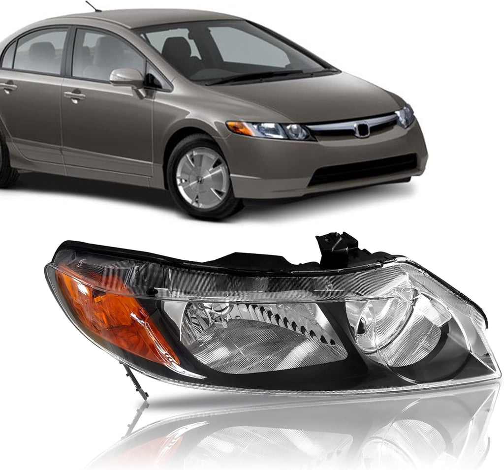 Halogen Headlights Assembly for 2006 2007 2008 Honda Civic K37417