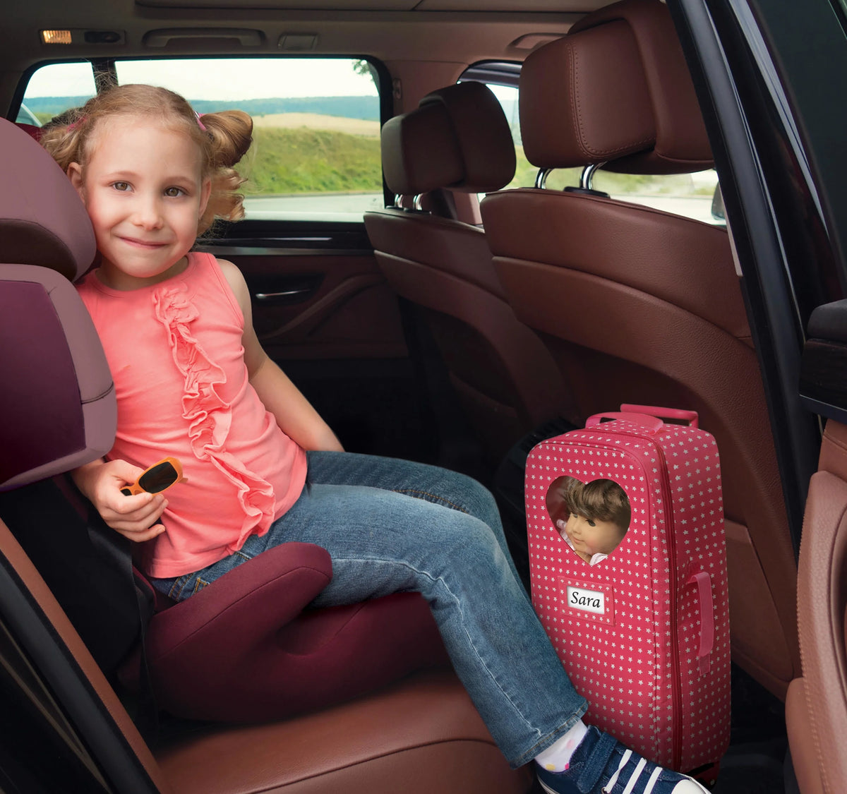 Pink Doll Travel Trolley and Carrier with Bed and Bedding K455