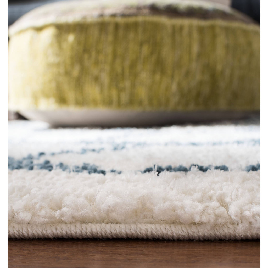 Cream / Blue Shag Rug S20561