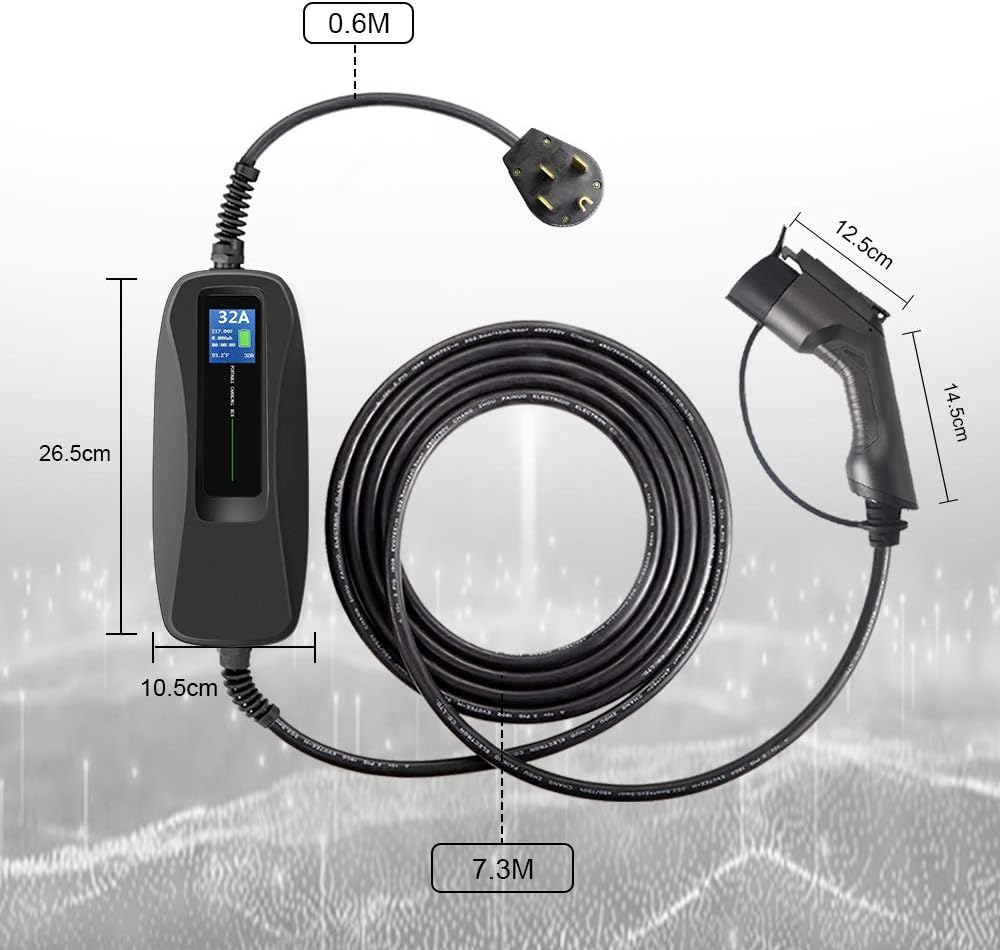 Portable Level 2 Electric Vehicle Charger, NEMA 14-50 26ft Cable B3860
