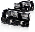 Clear Lens Headlights Bumper Light Set with Black Housing Q254543