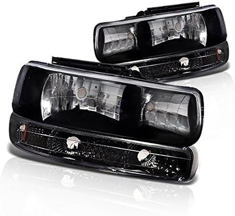 Clear Lens Headlights Bumper Light Set with Black Housing Q254543