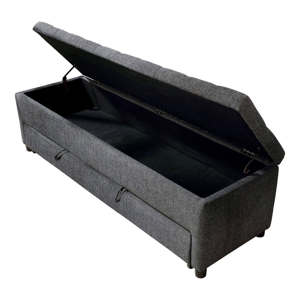 Dark Grey Tufted Storage Bench O9413