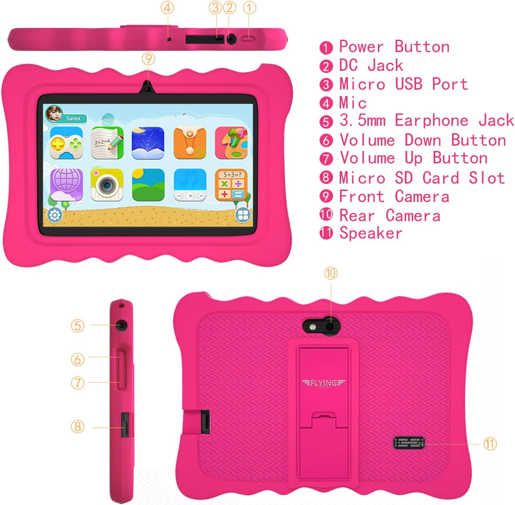2 Pack Pink Kids Tablet with Kid-Proof Case B702288