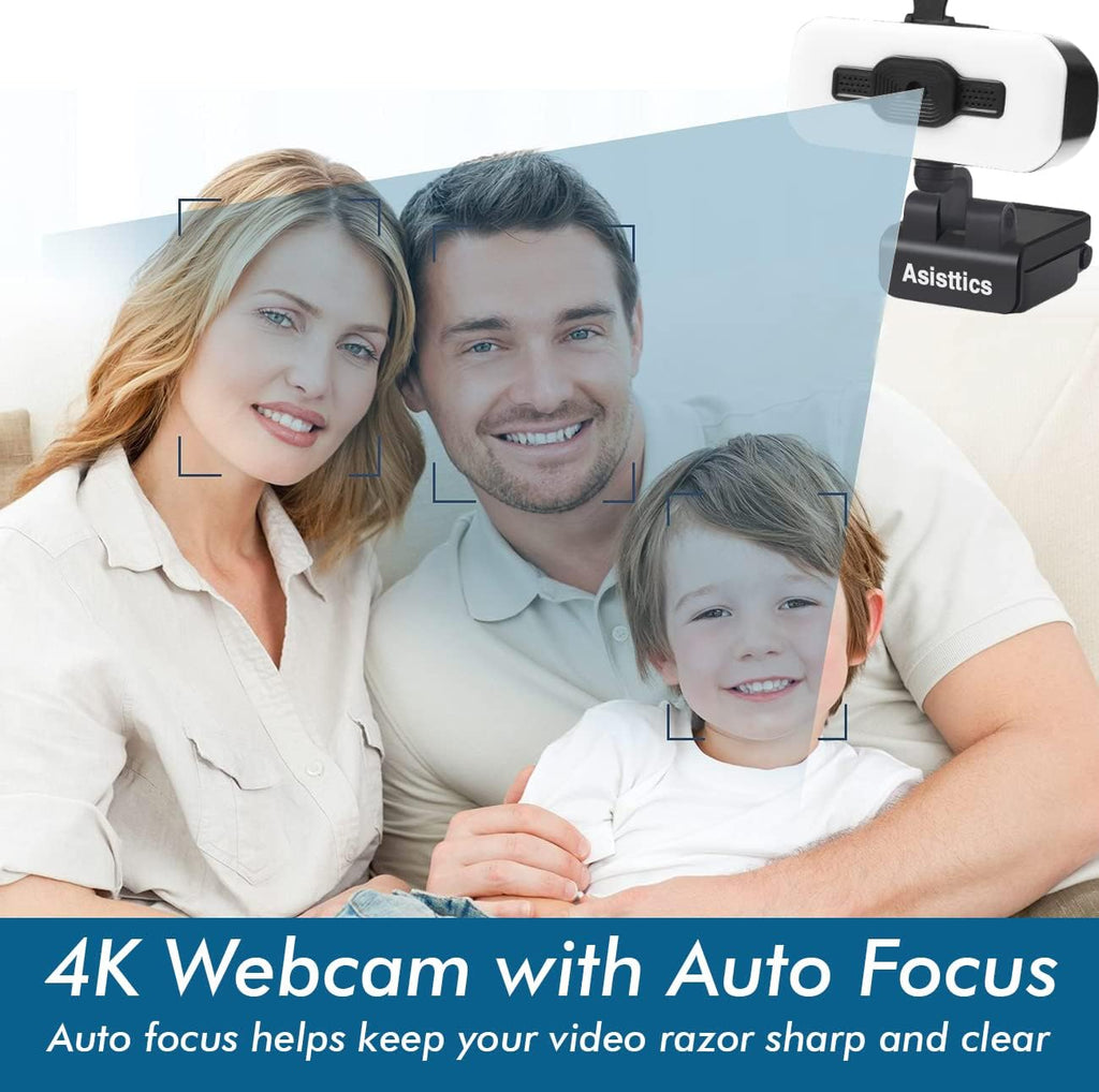 4K Webcam with Microphone and Ring Light N6882