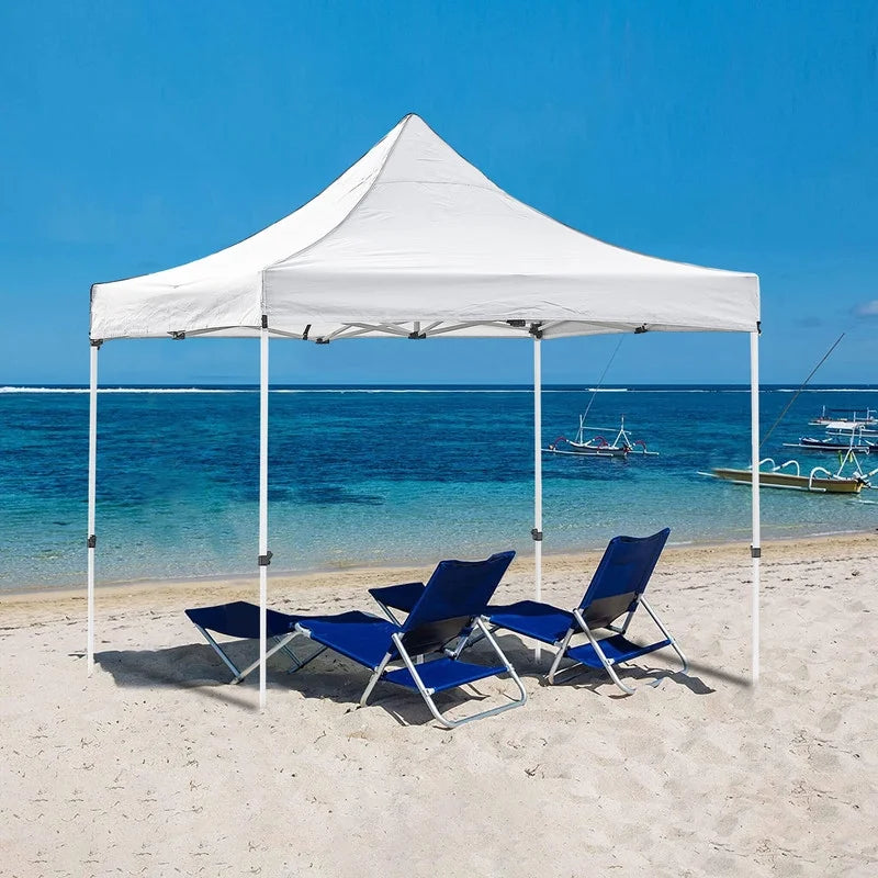 White 10x10ft Pop Up Gazebo with 4 Sidewalls 1 Door & 3 Windows O708027