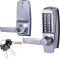 Satin Chrome Keyless Lever Lock with Keypad, Pack of 2 Q543