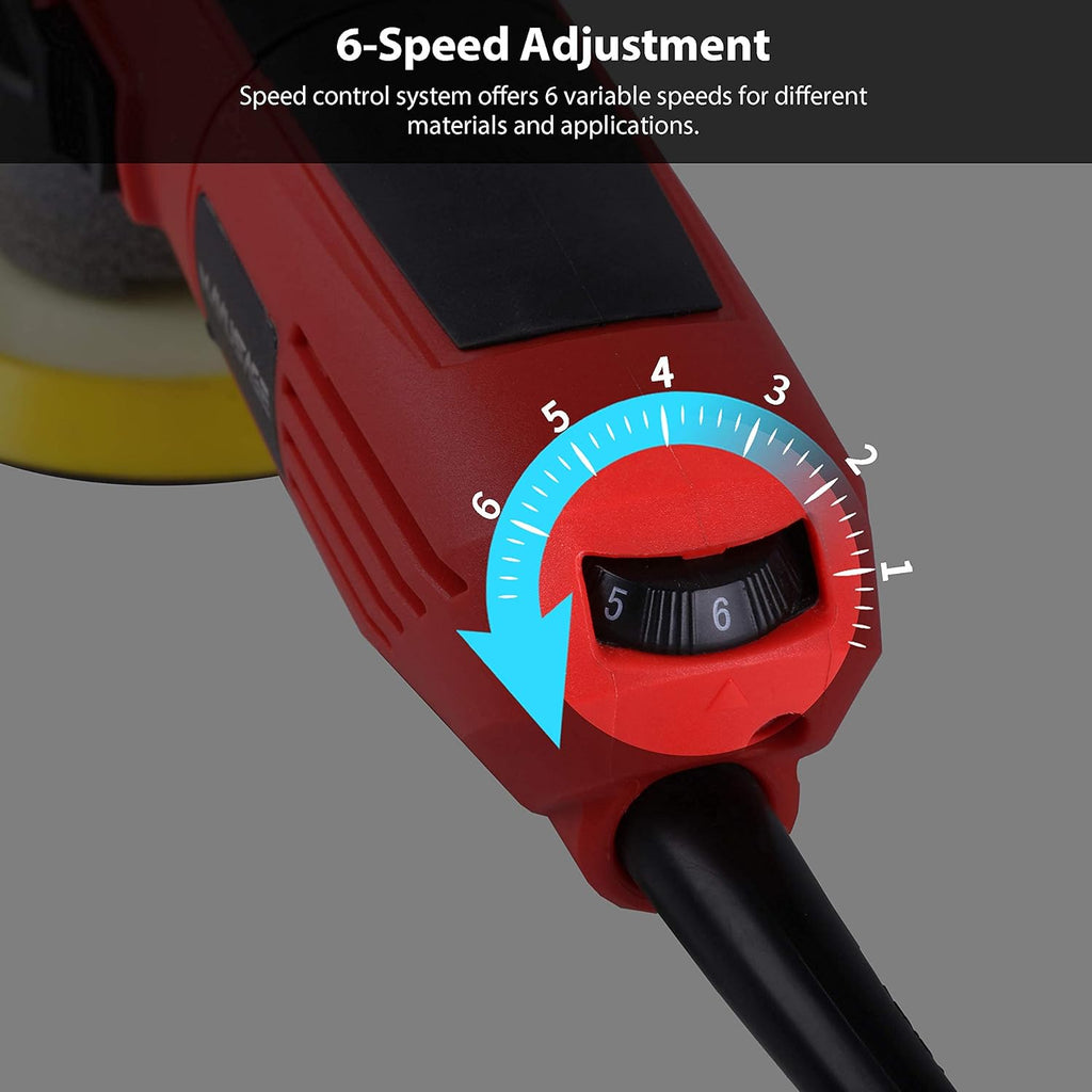 6-Inch Dual Action Random Orbital Polisher with Two Detachable Handles L30114
