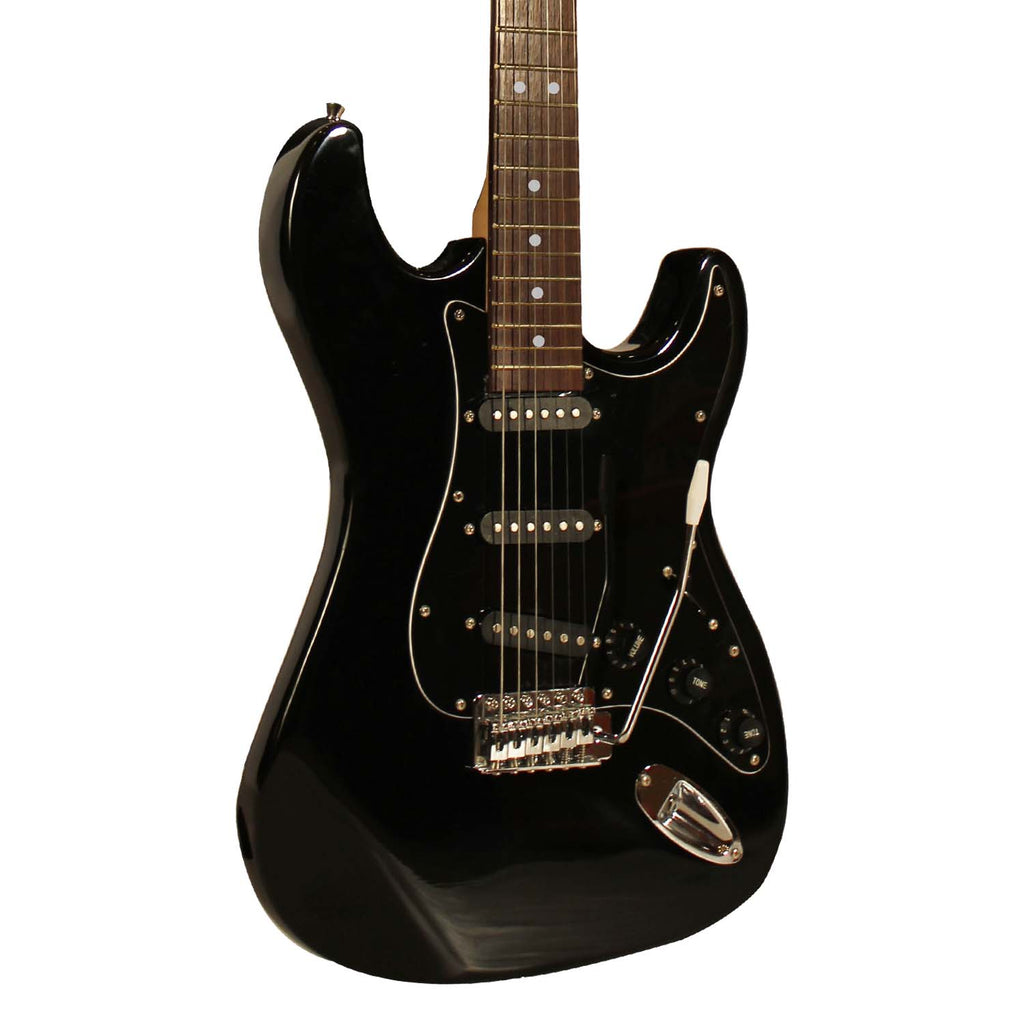 Black Electric Guitar with Amp, Case, and Cable R38362