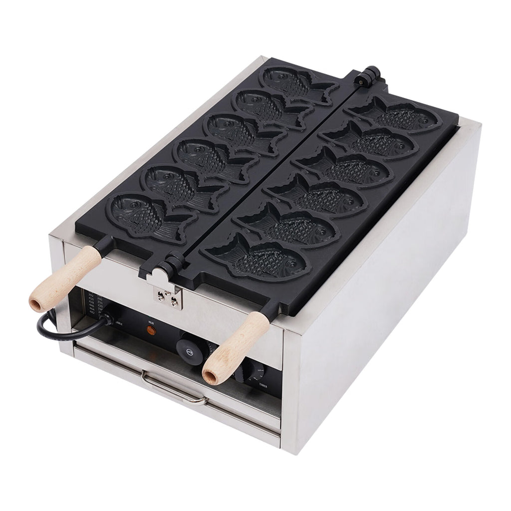 Electric Taiyaki Fish Waffle Maker, Stainless Steel Non-stick Waffle Iron U3700
