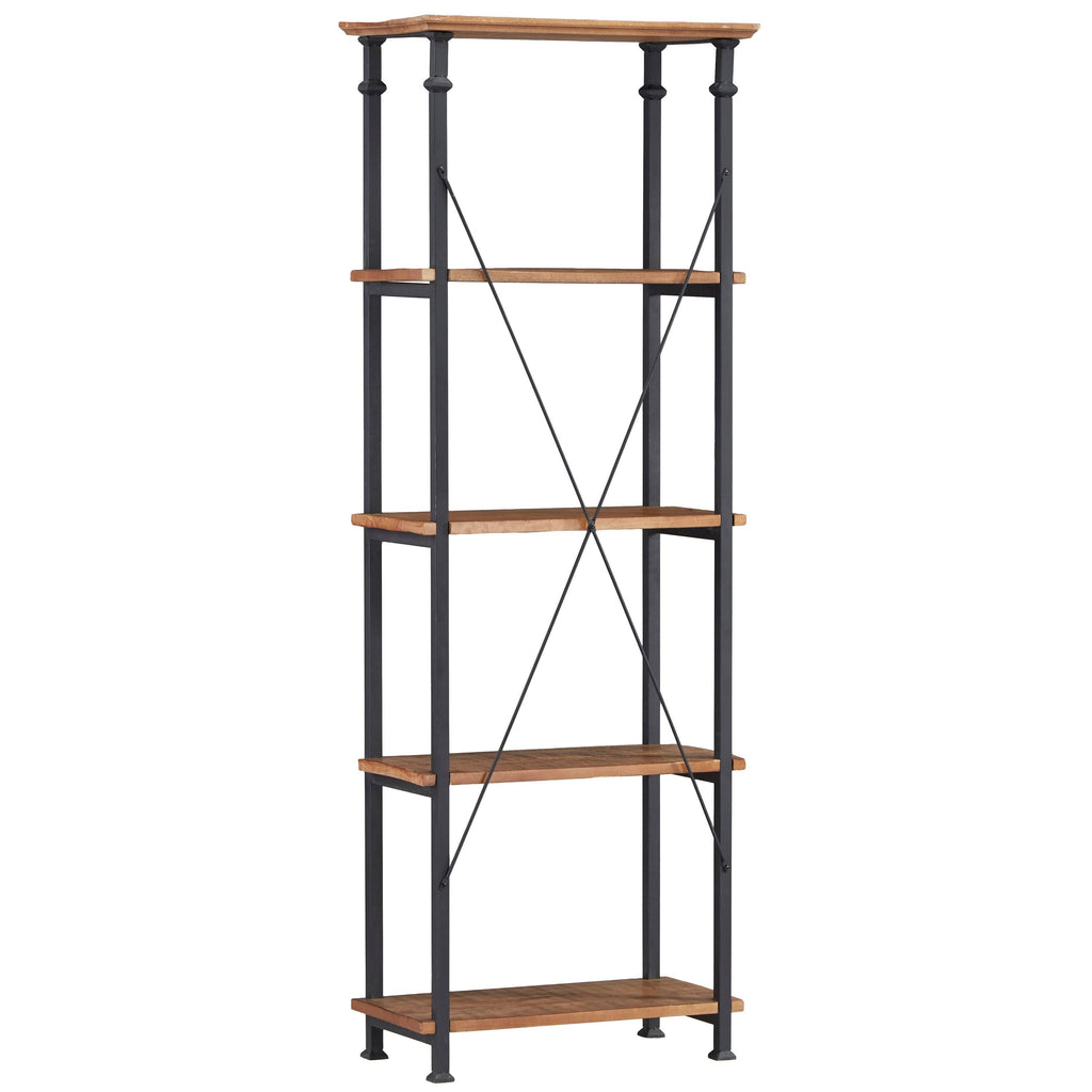 Brown and Black 4 Shelves Wooden Bookcase P5473