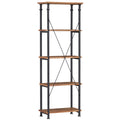 Brown and Black 4 Shelves Wooden Bookcase P5473