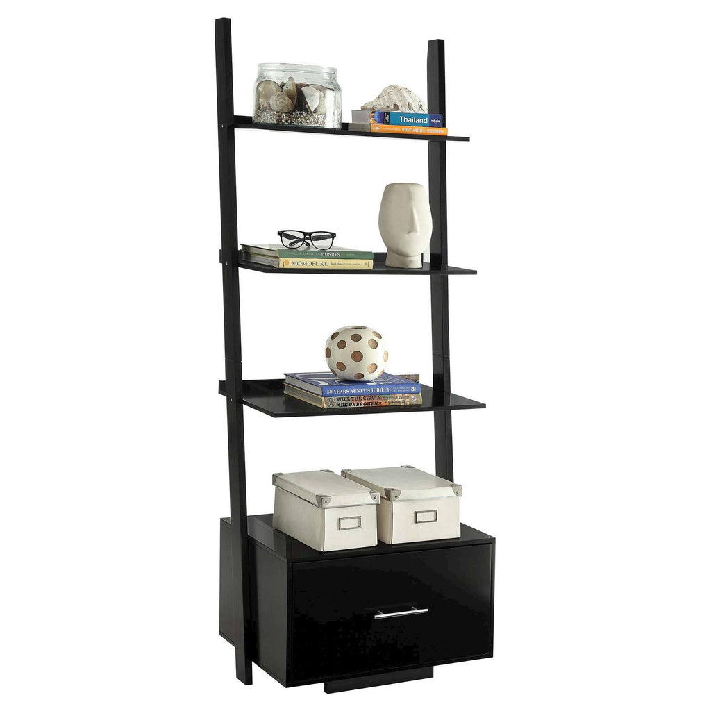 Black Bookcase File Drawer W487