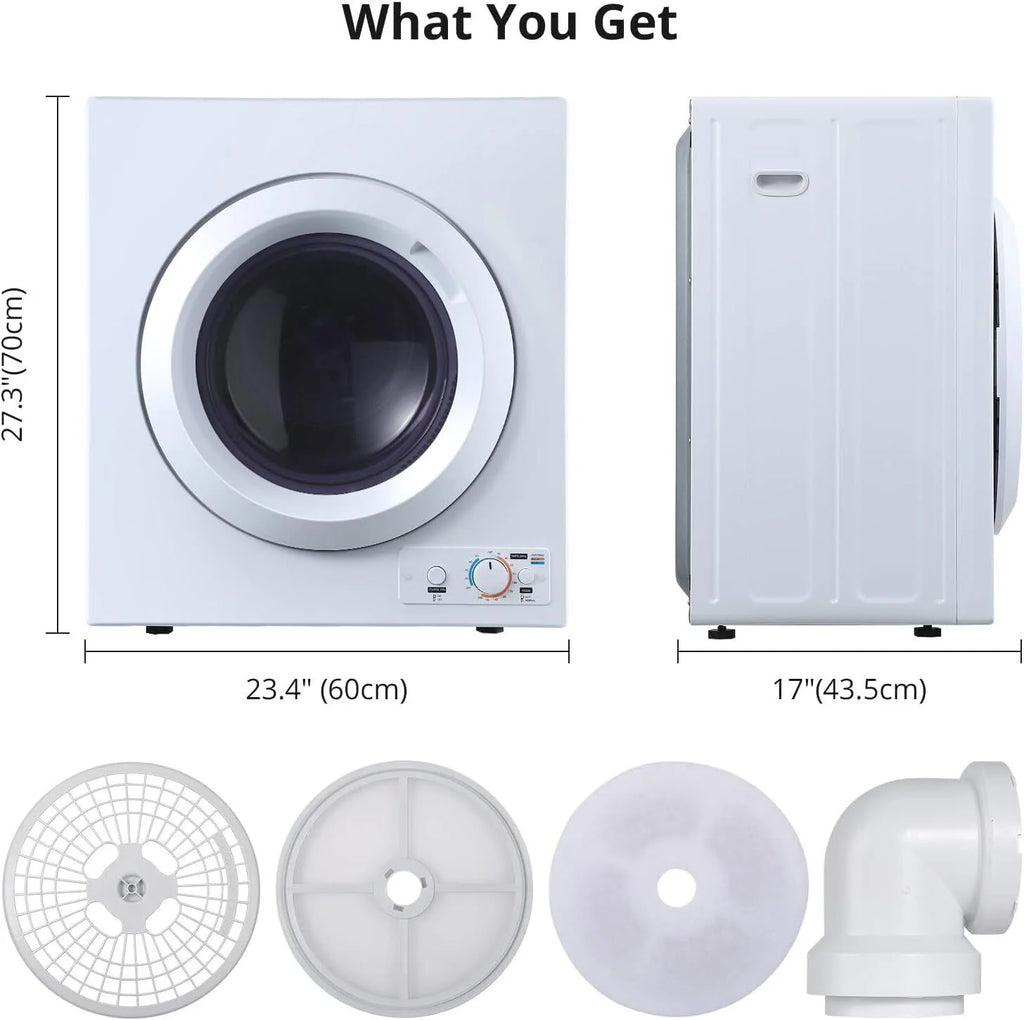 Portable Electric Clothes Dryer 2.65 cu. ft Stainless Steel Tub V335