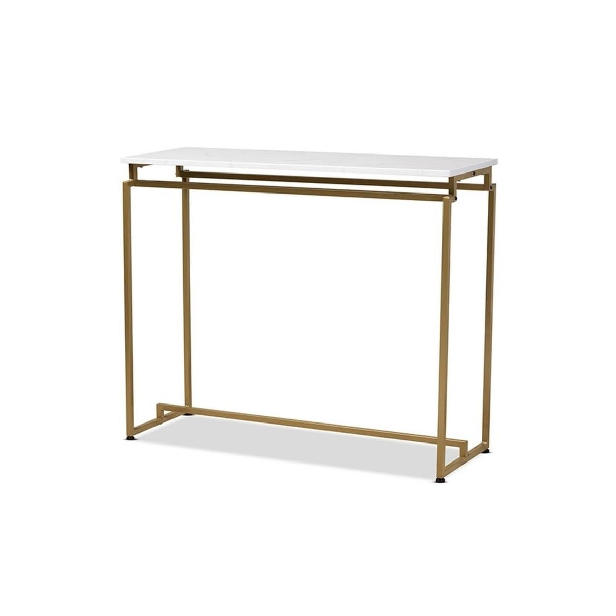 Gold Faux Marble Console Table E92430