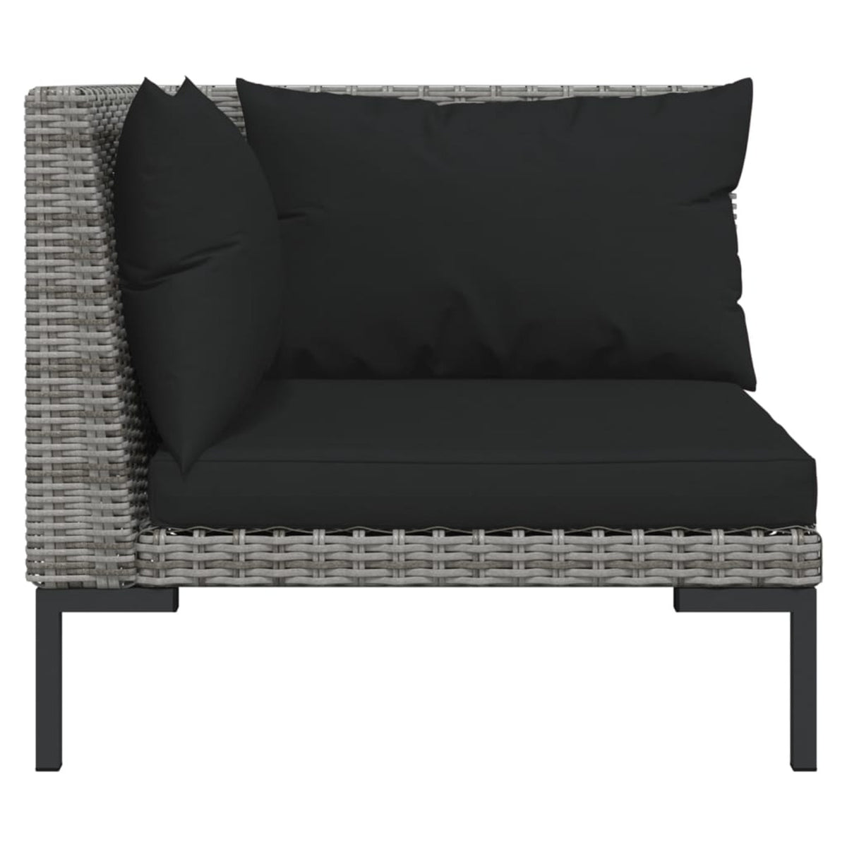 4 Piece Poly Rattan Outdoor Sectional Sofa Set with Cushions Steel Frame Y225043
