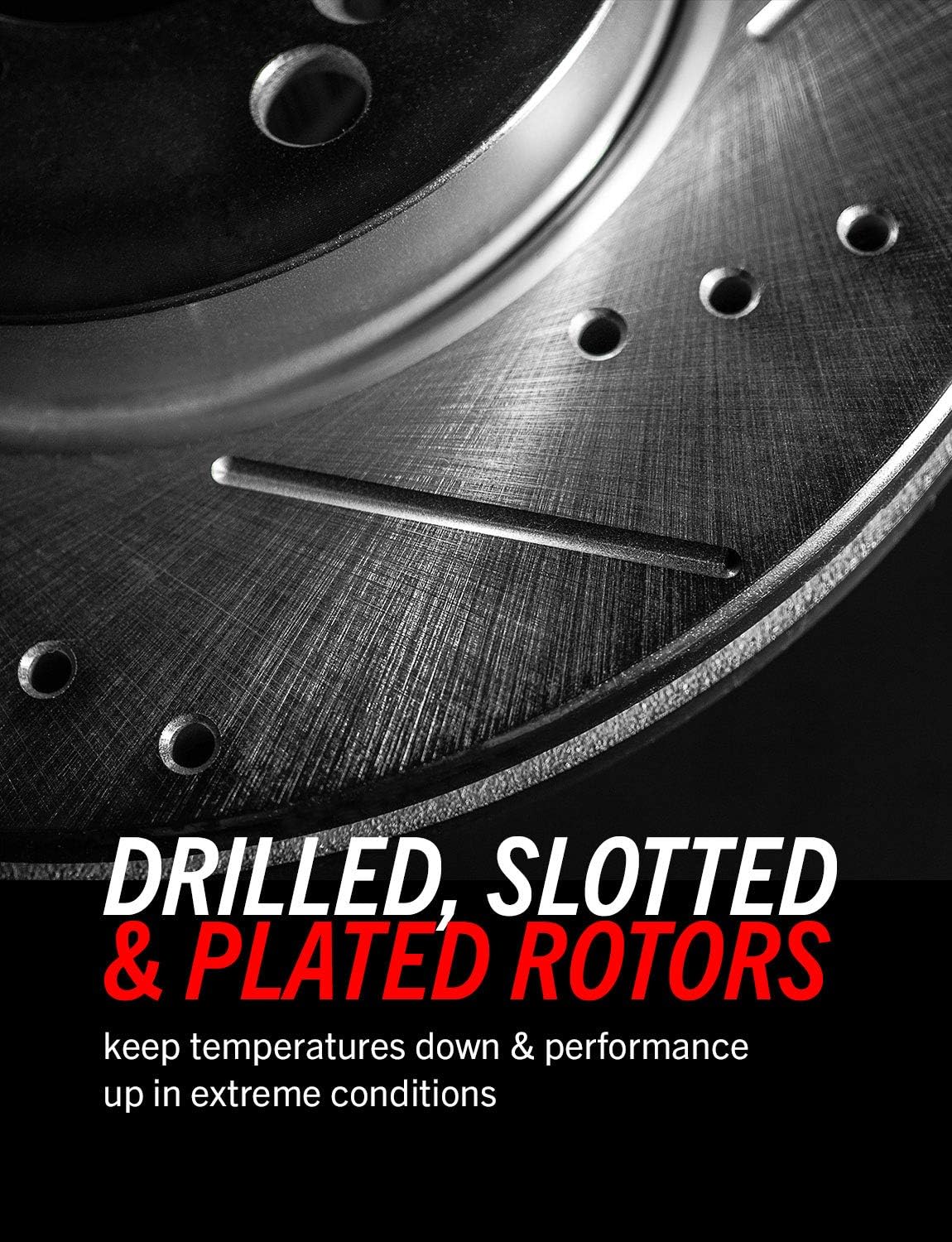 Front Z26 Carbon Fiber Brake Pads with Drilled & Slotted Brake Rotors Kit N355