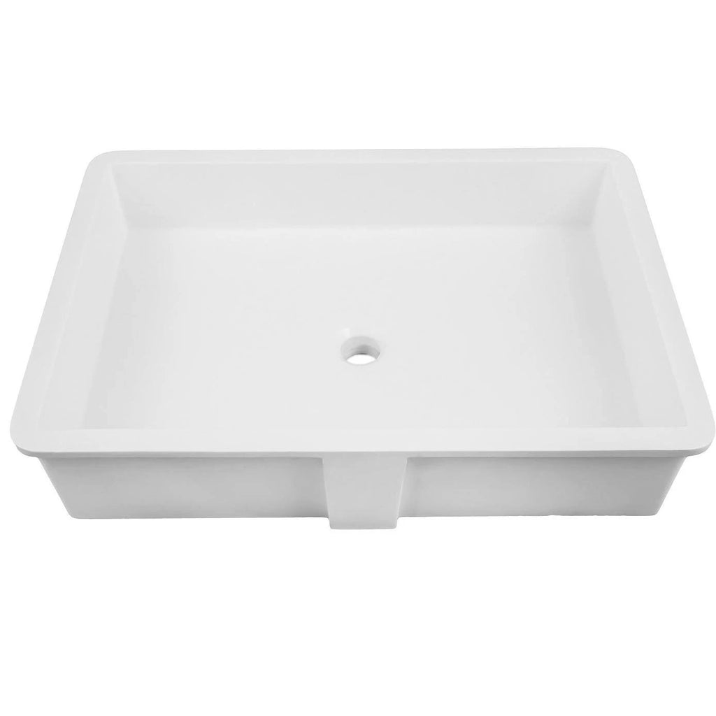White Solid Surface Rectangular Undermount Lavatory C1095