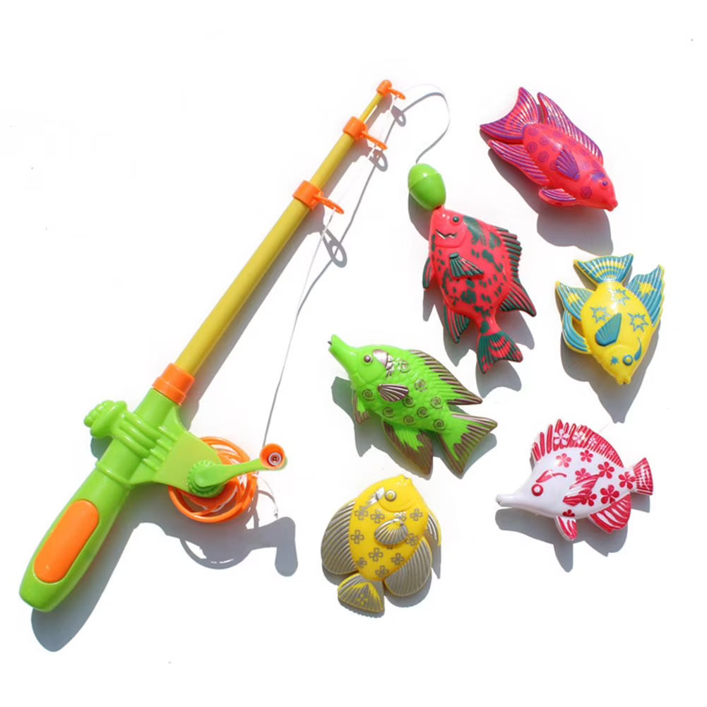 Magnetic Fishing Toy Set with 1 Fishing Rod and 6 Fishes S263