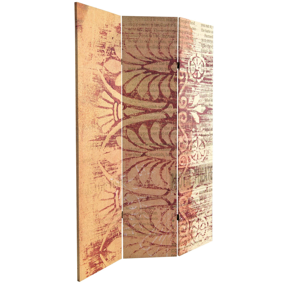 Rust/Gold Canvas Room Divider X587874